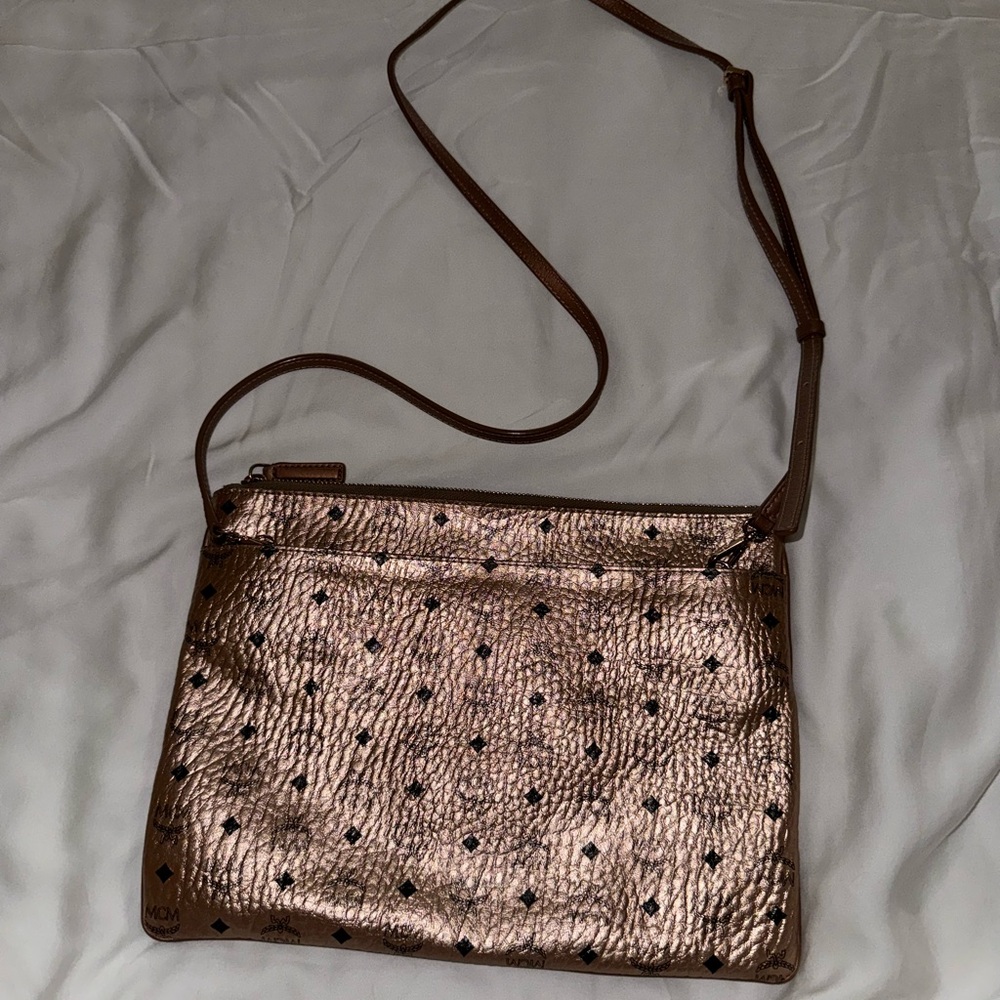 MCM Rose Gold Crossbody Bag